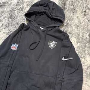 Nike NFL Las Vegas Raiders Hoodie Black Mens Small Pullover Sweatshirt Graphic